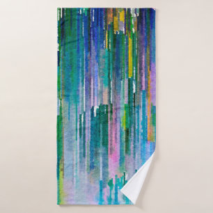 Multicolored watercolor artwork bath towel
