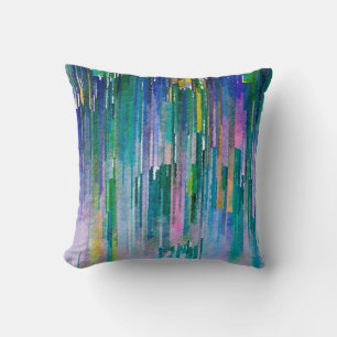 Multicolored watercolor artwork cushion