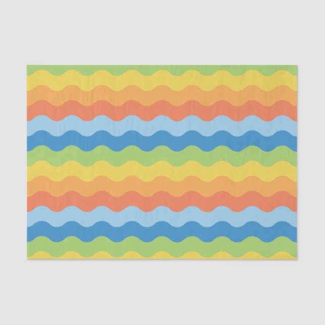 Multicolored Waves Pattern Tissue Paper (Front)