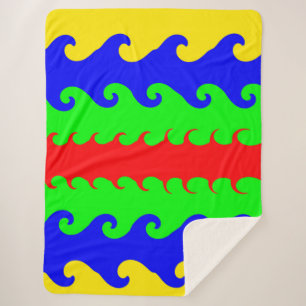 Multicolored Waves Sherpa Blanket