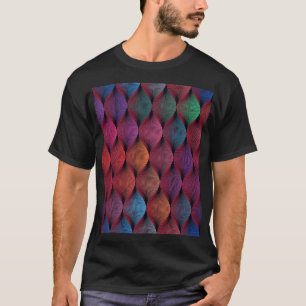 Multicolored Wavy Geometric Print T-Shirt