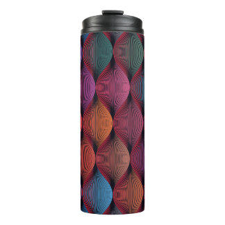 Multicolored Wavy Geometric Print Thermal Tumbler