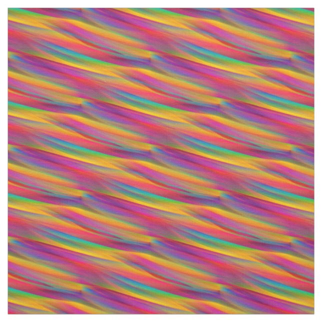 Multicolored Wavy Rainbow Gradient Fabric (Swatch)
