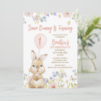 Multicolored Wildflower Some Bunny 1st Birthday