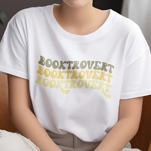 Multicolored Yellow Retro Booktrovert Book Lover T-Shirt