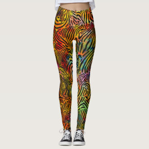 Multicolored Zibra Strapes Leggings