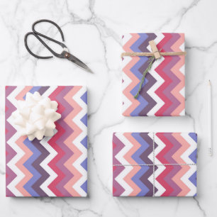 Multicolored Zig Zag Stripes Wrapping Paper Sheet