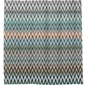 Multicolored Zigzag Pattern Shower Curtain