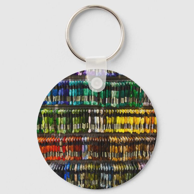 Multicolour Abstract Weave Key Ring (Front)