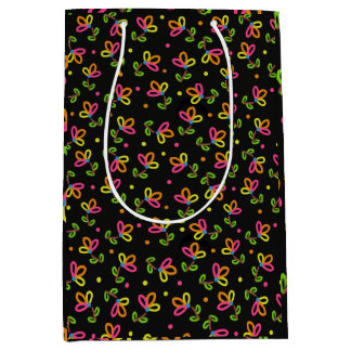 Multicolour Floral Design Medium Gift Bag