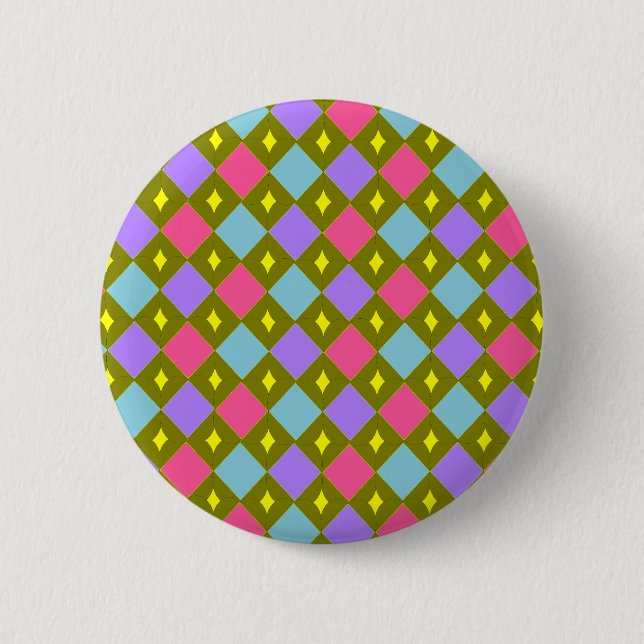 Multicolour Honeycomb Create your own Button (Front)