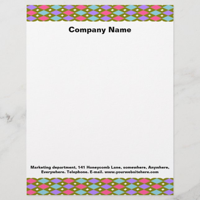 Multicolour Honeycomb Customisable Letterhead (Front)
