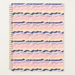 Multicolour Pastel Wave Pattern Planner
