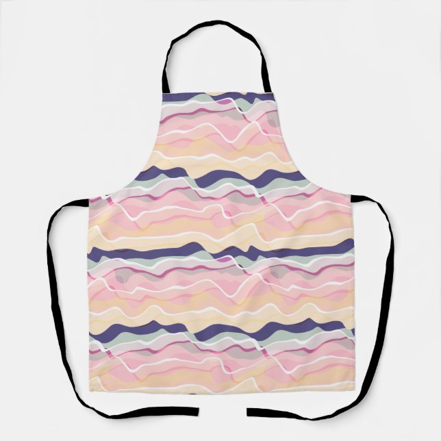 Multicolour Pastel Wavy Pattern Apron (Front)