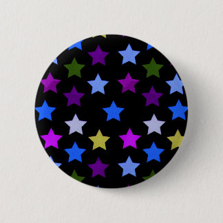 Multicolour Star Pattern Badge/Button 6 Cm Round Badge