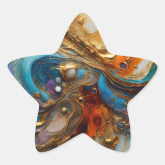 Multicolour star shaped sticker