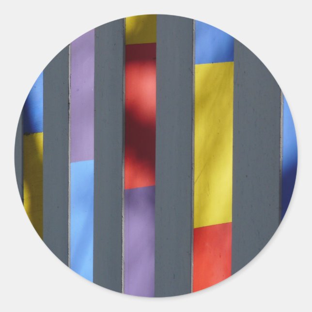 Multicolour Striped Artistic Cloth Classic Round Sticker (Front)