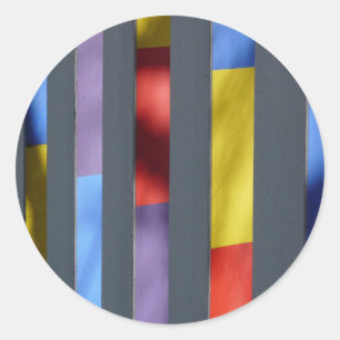 Multicolour Striped Artistic Cloth Classic Round Sticker