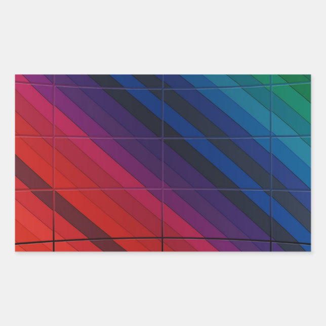 Multicolour Transition With Grid Rectangular Sticker (Front)