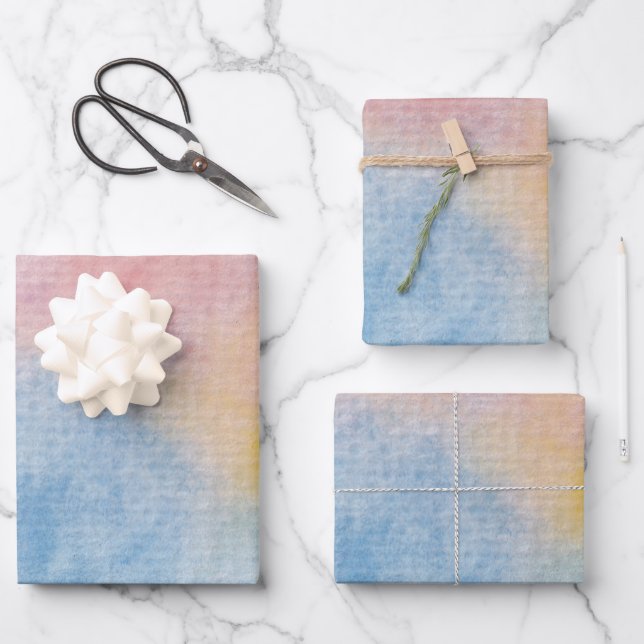 Multicolour Watercolour Print  Wrapping Paper Sheet (Front)