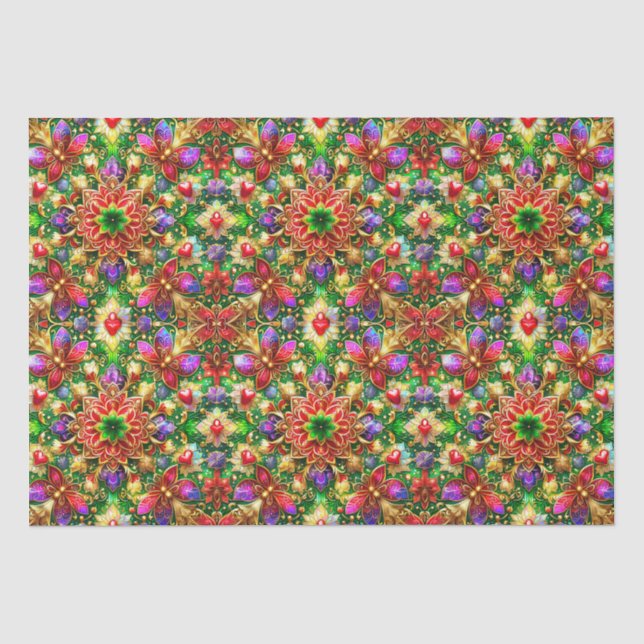 ~ Multicoloured Christmas Wrapping ~  Tissue Paper (Front)