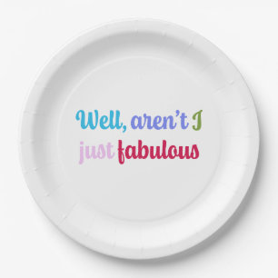 Multicoloured Cool Font and Sassy Saying Paper Plate