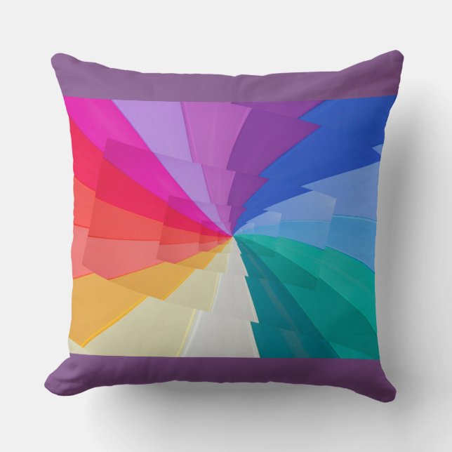 multicoloured effect droste  on cushion (Front)