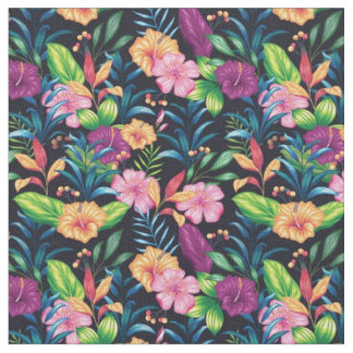 Multicoloured floral pattern fabric