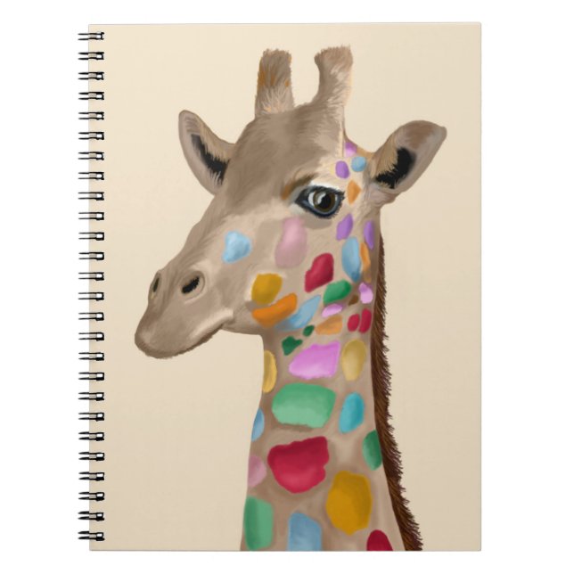 MultiColoured Giraffe Notebook (Front)