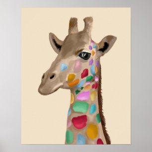 MultiColoured Giraffe Poster