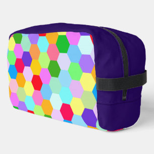 Multicoloured Hexagon Pattern Dopp Kit