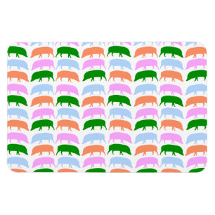 Multicoloured Hogs Pink Blue Green Orange Premiu Magnet