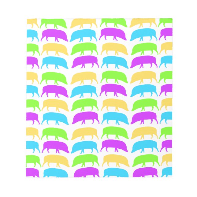 Multicoloured Hogs Yellow Green Purple Blue Notepa Notepad (Front)