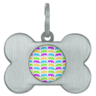 Multicoloured Hogs Yellow Green Purple Blue Pet Ta ID Tag
