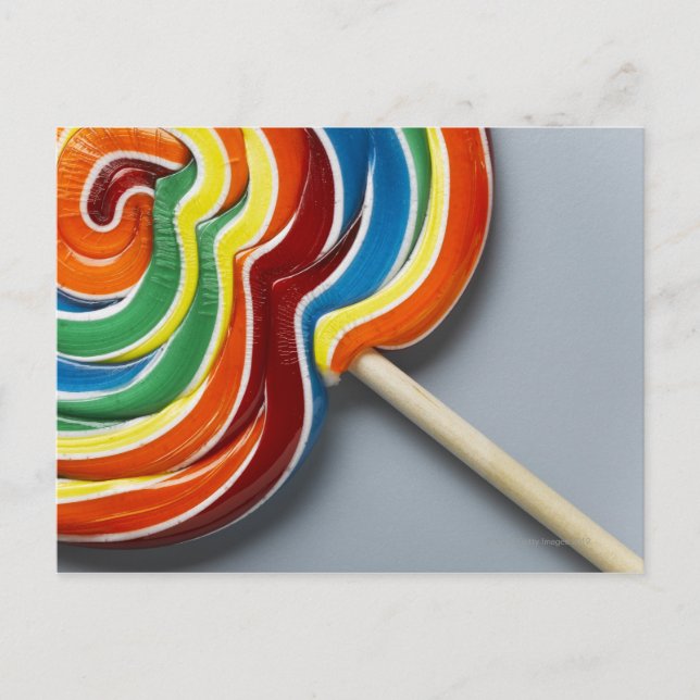 Multicoloured lollipop, close-up postcard (Front)