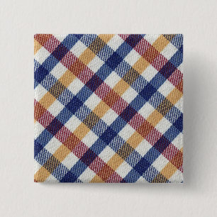 Multicoloured Tartan Pattern 15 Cm Square Badge
