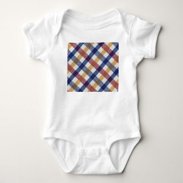Multicoloured Tartan Pattern Baby Bodysuit (Front)