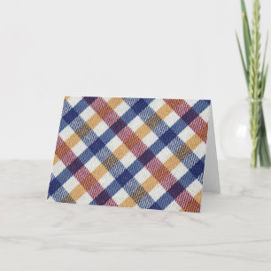 Multicoloured Tartan Pattern Card