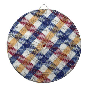 Multicoloured Tartan Pattern Dartboard