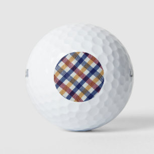 Multicoloured Tartan Pattern Golf Balls