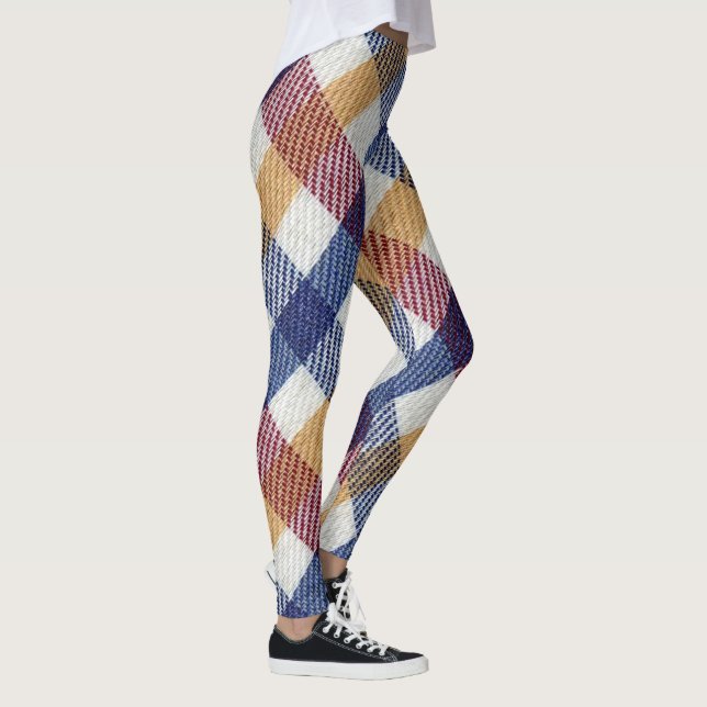 Multicoloured Tartan Pattern Leggings (Right)
