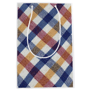 Multicoloured Tartan Pattern Medium Gift Bag