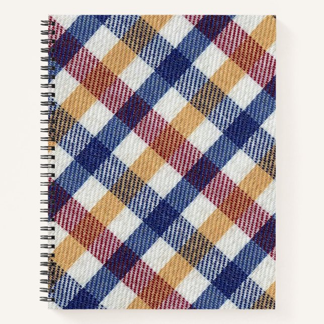 Multicoloured Tartan Pattern Notebook (Front)