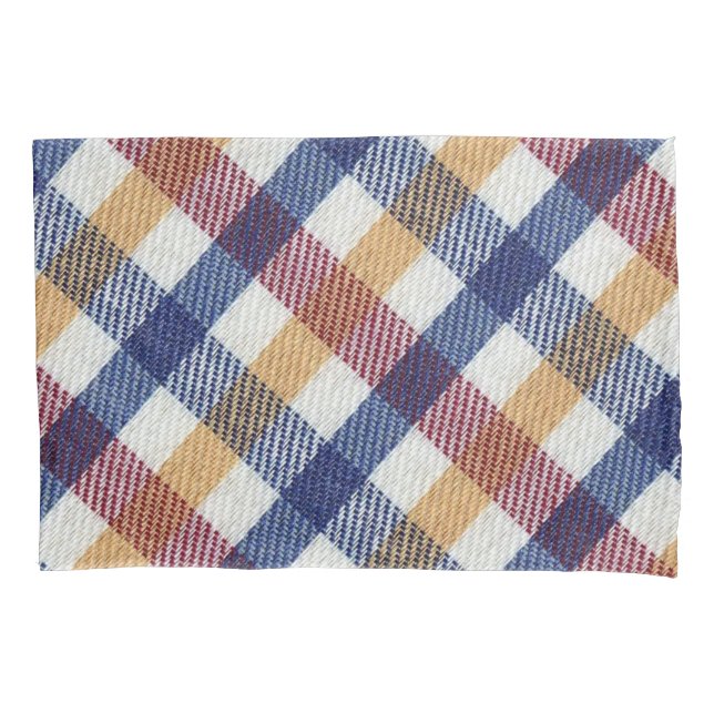 Multicoloured Tartan Pattern Pillowcase (Front)