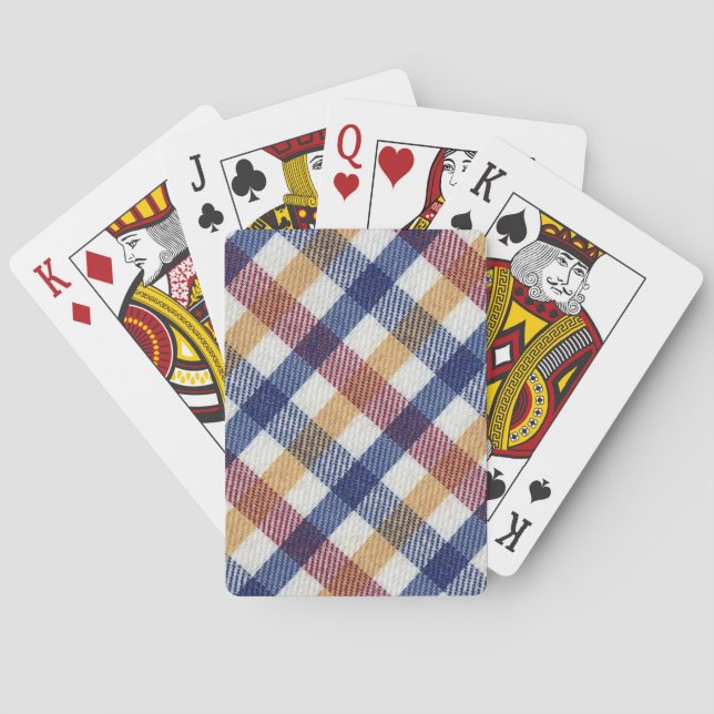 Multicoloured Tartan Pattern Playing Cards (Back)