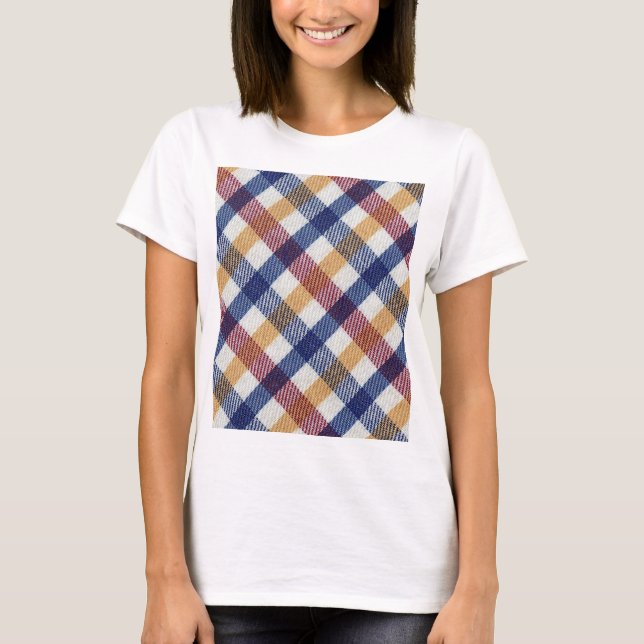 Multicoloured Tartan Pattern T-Shirt (Front)