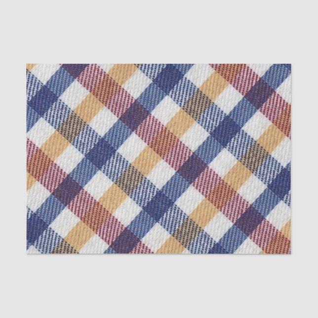 Multicoloured Tartan Pattern Tissue Paper (Front)