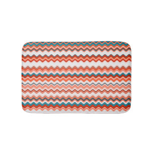 Multicoloured Wavy Pattern Bath Mat