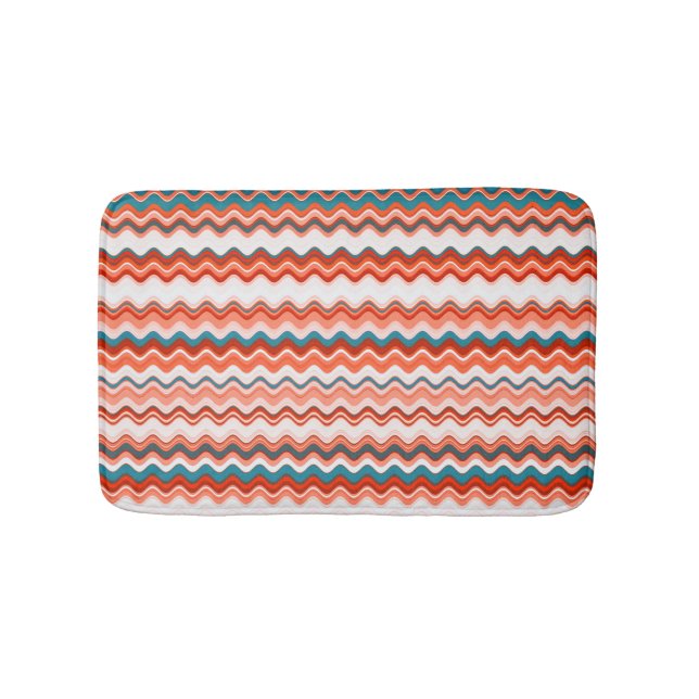 Multicoloured Wavy Pattern Bath Mat (Front)
