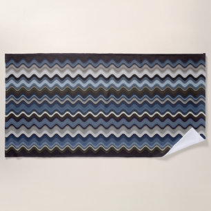 Multicoloured Wavy Pattern Beach Towel